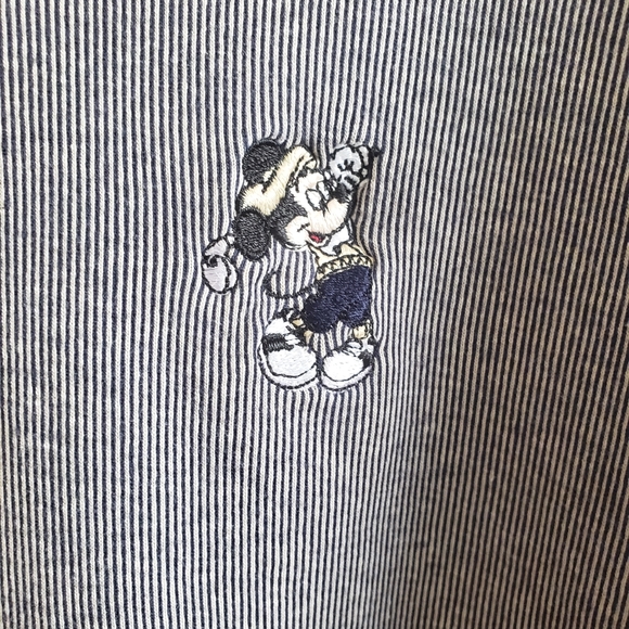 #Disney World Polo Shirt Pinstripe stretch cotton# - Picture 2 of 11